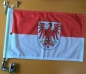 Preview: Brandenburg mit Wappen, Eine Motorradfahne 40 x 28 cm. 2 Fahnen zu einer Fahne vernäht