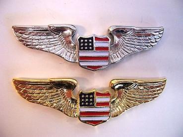091-6210C,   Wing Emblem mit USA Feld, Chrom