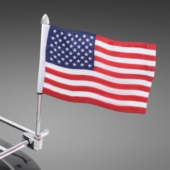 4-248 A, Fahnenhalterung 30 cm. mit oberem Ende Nusskappe (ohne Gelenk) mit USA Flagge