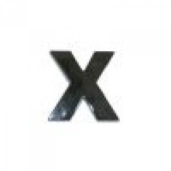 X       Chrombuchstaben ca. 2,7 mm x 0,3 mm Rückseite Klebefolie