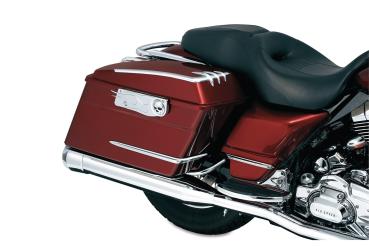 8645, Sattelkofferchrom, Harley: Hard Saddlebags and Side Covers on ’93-’08 Electra Glides, Road Glides, Road Kings, Street Glides & Tour Glides with Hard Saddlebags