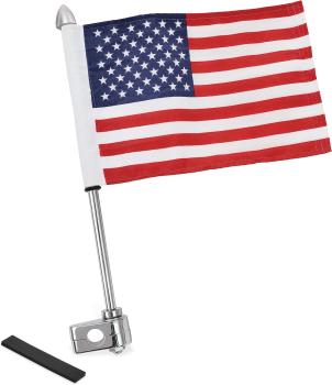 4-248-N, Fahnenhalterung 30 cm. (ohne Gelenk) mit USA Flagge und Nusskappe