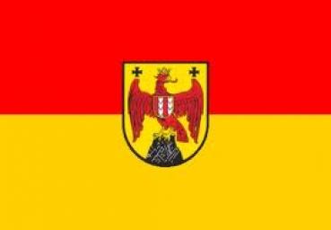 Burgenland mit Wappen, Eine Motorradfahne 40 x 28 cm. 2 Fahnen zu einer Fahne vernäht