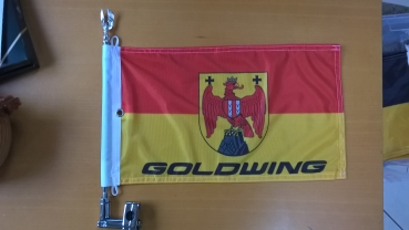 Kärnten mit Wappen & Goldwing, Fahne in der Größe 40 x 26 cm. passend für Fahnenstangen 678-016 (Adler) und 678-016 B (Kugel)