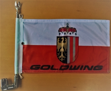 Oberösterreich/Goldwing Fahne in der Größe 40 x 26 cm. passend für Fahnenstangen 678-016 (Adler) und 678-016 B (Kugel)