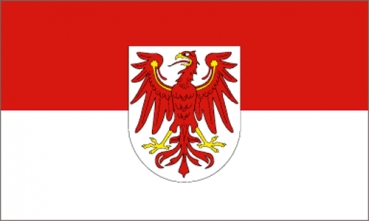 Brandenburg mit Wappen, Eine Motorradfahne 40 x 28 cm. 2 Fahnen zu einer Fahne vernäht