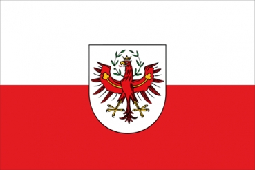 Tirol mit Wappen, Fahne in der Größe 40 x 26 cm. passend für Fahnenstangen 678-016 (Adler) und 678-016 B (Kugel)