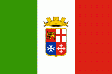 Italien Flagge 20 X 30 cm. mit Wappen,  Bandiera Italia con stemma