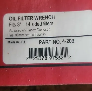 Preview: 4-303, Ölfilter Löseschlüssel z.B. Harley