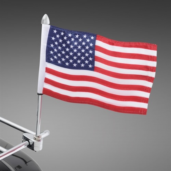4-248-GA, Fahnenhalterung 30 cm. (ohne Gelenk) mit USA Flagge und Goldadler