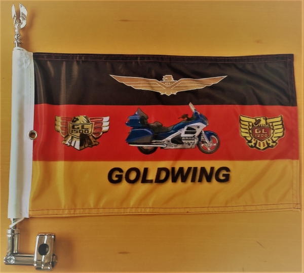 GOLDWING-Deutschland mit der Goldwing und den Goldwing Emblemen, 40 x 26 cm. passend für 678-016B & 678-016