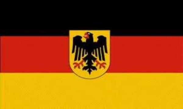 Deutschland Flagge mit Adler, 30 x 20 cm - doppelt genäht