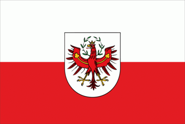 Tirol mit Wappen, Eine Motorradfahne 40 x 28 cm. 2 Fahnen zu einer Fahne vernäht