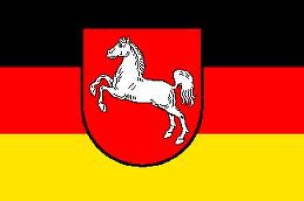Niedersachsen Flagge, Fahne 30 x 20 cm. - doppelt
