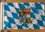 Bayern mit Wappen, 40 x 28 cm. Eine Motorradfahne 40 x 28 cm. 2 Fahnen zu einer Fahne vernäht
