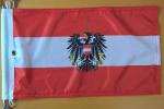 Österreich mit Bundesadler Fahne  Eine Motorradfahne 40 x 28 cm. 2 Fahnen zu einer Fahne vernäht